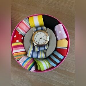 NEW CUPCAKES & CARTWHEELS RIBBONS QUICK CHANGE WATCH 11 INTERCHANGEABLE STRAPS